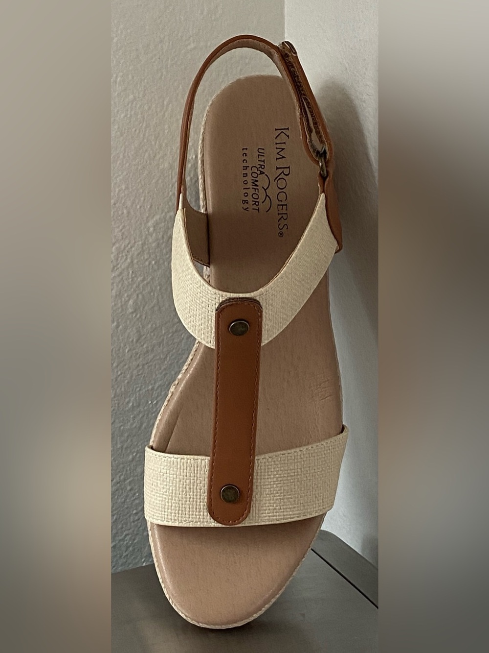NEW WOMENS ADJUSTABLE ESPADRILLE VELCRO CREAM AND TAN SLINGBACK SANDALS